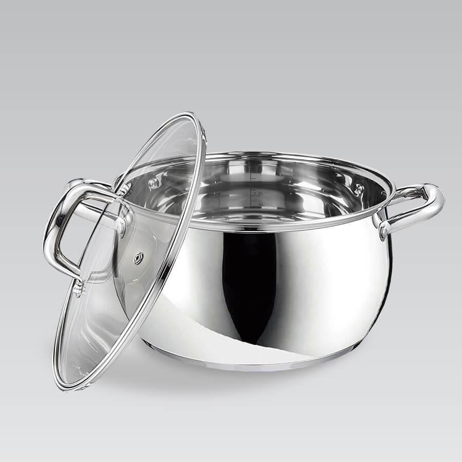 

Кастрюля из нержавеющей стали Maestro MR-3515-22 22 см 4.9 л с крышкой