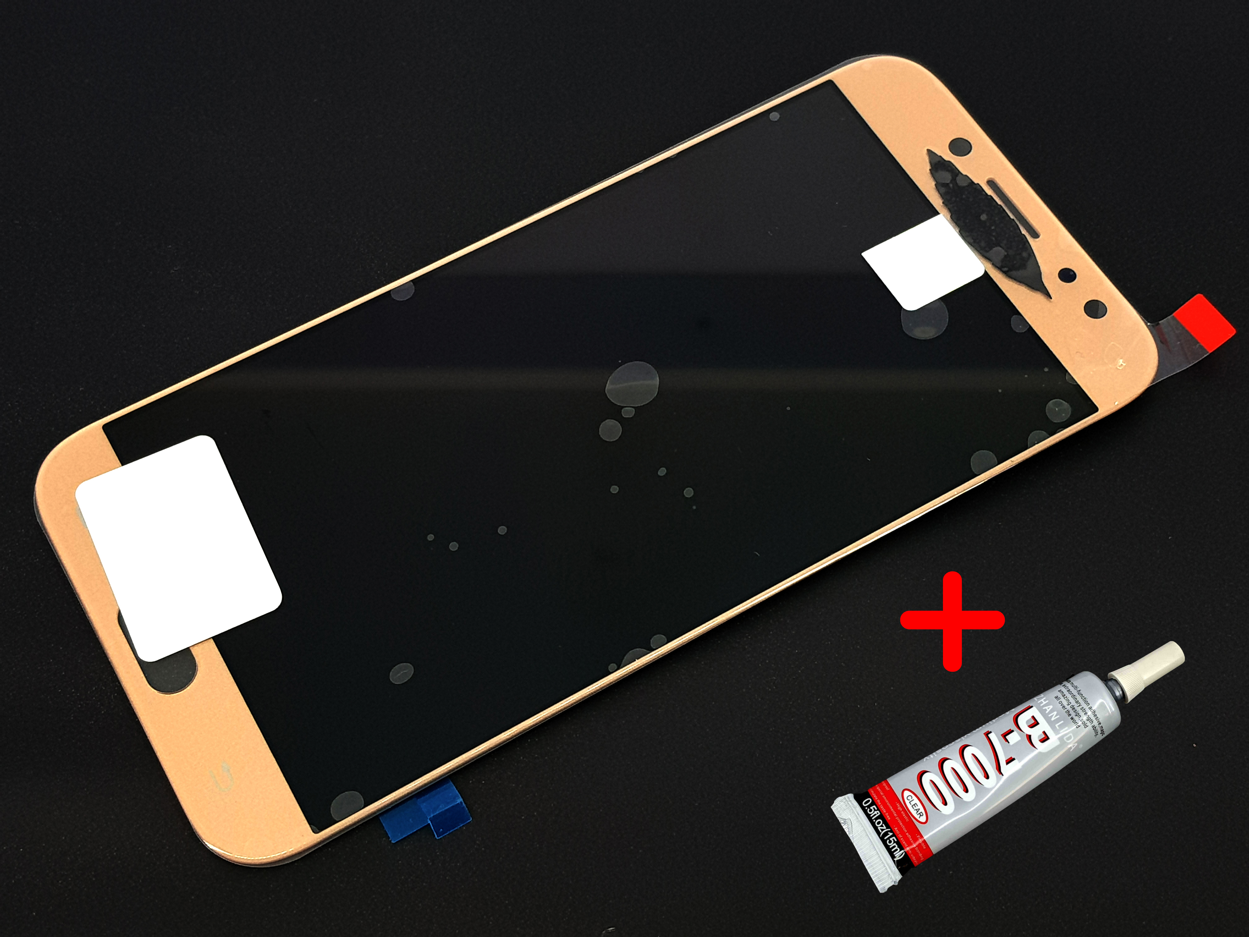 

Дисплей + сенсор (модуль) экран Samsung j730F Galaxy J7 2017 золотистый OLED High Copy + клей B7000