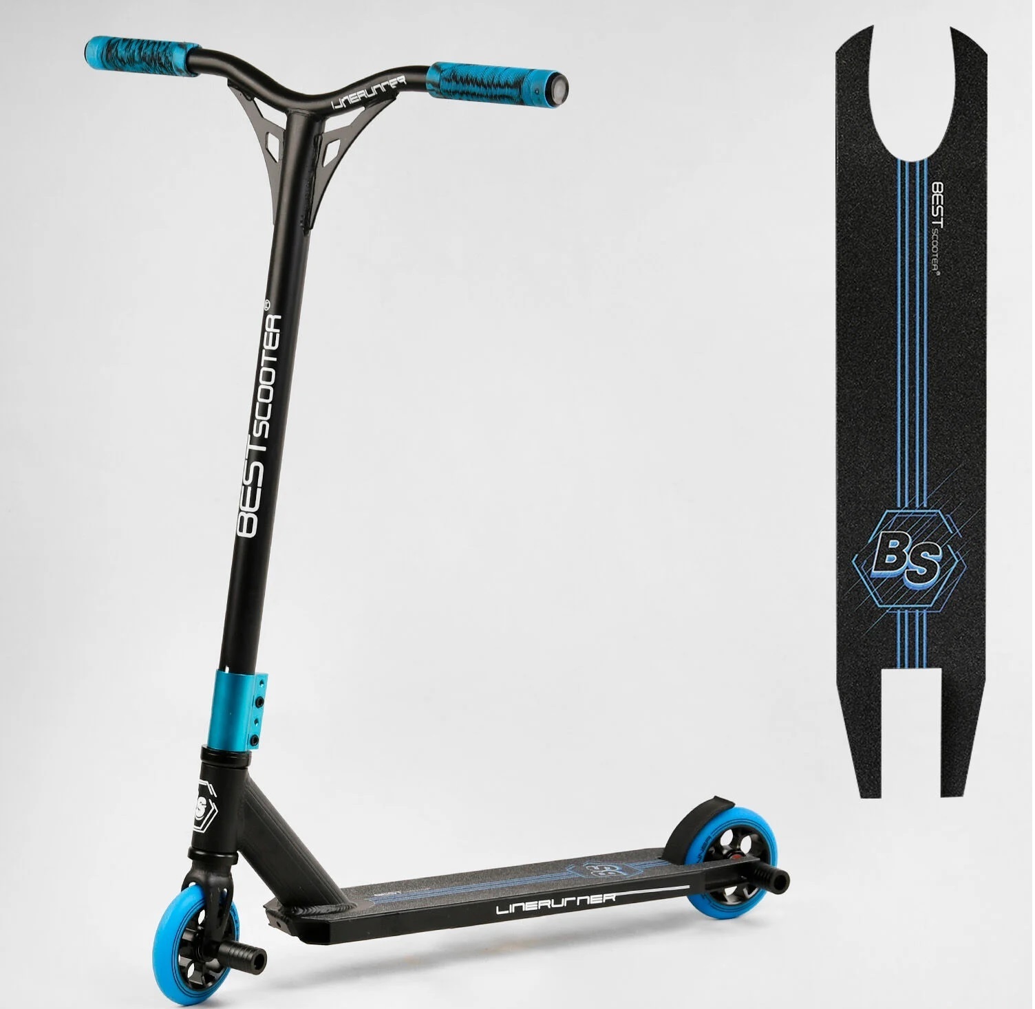 

Самокат трюковый Best Scooter HIC-система, с пеги LR-20250 Black-Blue (LR-20250)