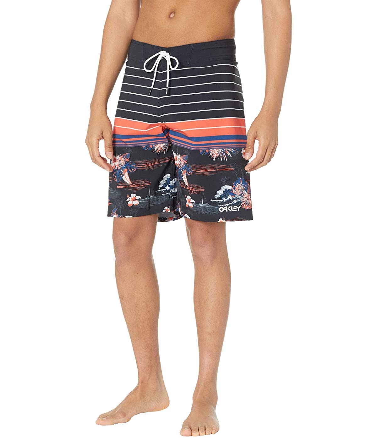 

Шорты для плавания Oakley Retro Bloom 20" Boardshorts Black Hawaii/Stripe, 33W 32L