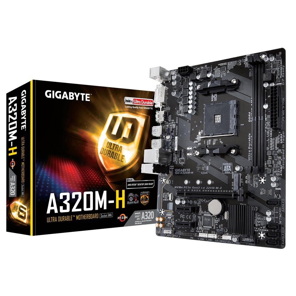 

Материнская плата Gigabyte GA-A320M-H (sAM4, AMD A320, PCI-Ex16)