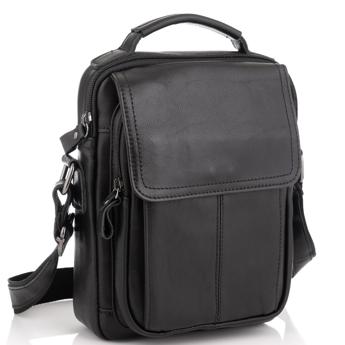 

Мужская кожаная сумка месенджер Tiding Bag N2-8017A-NM 18 x 22 x 5 Черный