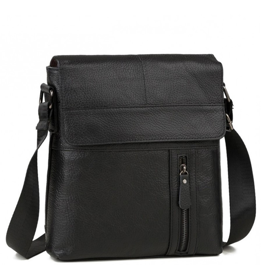 

Мужская кожаная сумка месенджер Tiding Bag M38-1713A-NM 24 х 26 х 6 Черный