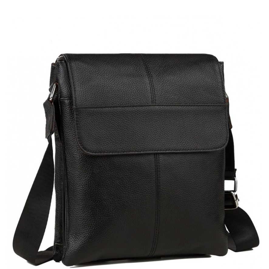

Мужская кожаная сумка месенджер Tiding Bag A25-064A-NM 24 х 26 х 4 Черный
