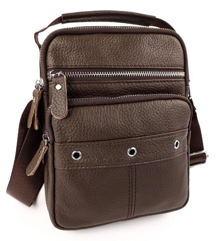 

Мужская кожаная сумка месенджер Tiding Bag 13371-NM 20 х 24 х 6 Коричневый