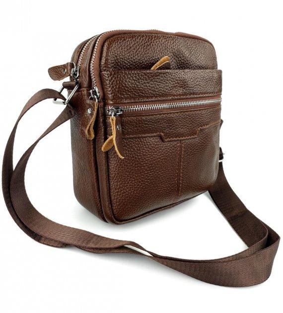 

Мужская кожаная сумка месенджер Tiding Bag 15019-NM 16 x 22 x 8 Коричневый