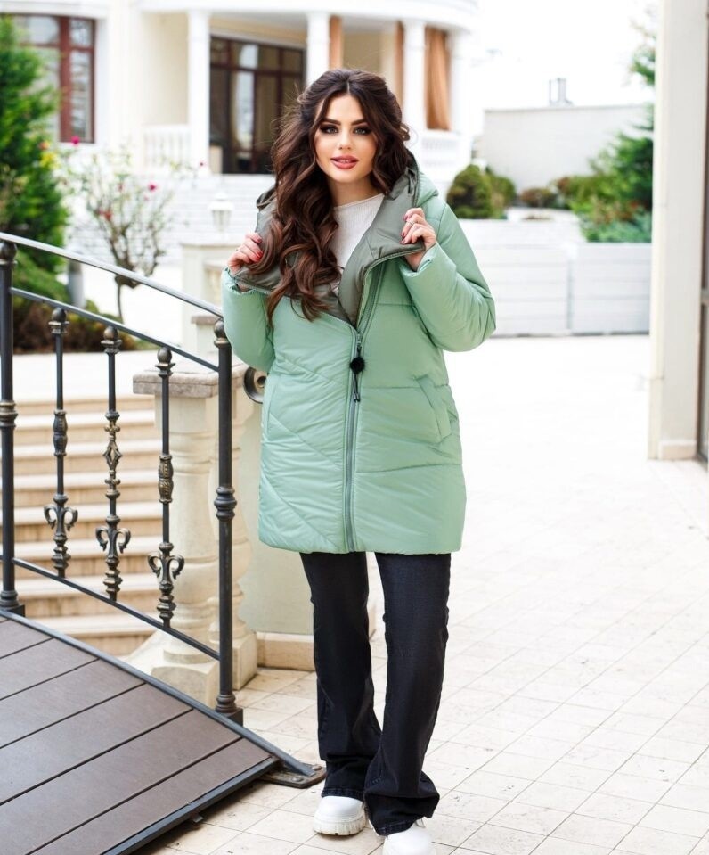 

Куртка зимняя Fashion FT-3039 Мятная Батал р. 005306, Куртка зимняя Fashion FT-3039 Мятная Батал р.52 005306