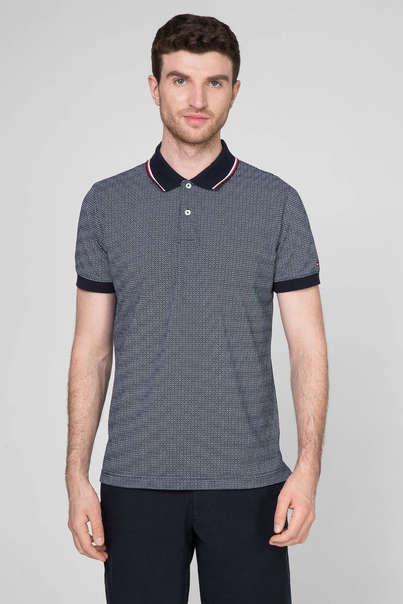 

Мужское темно-синее поло MICRO PRINT REGULAR Tommy Hilfiger S MW0MW13078