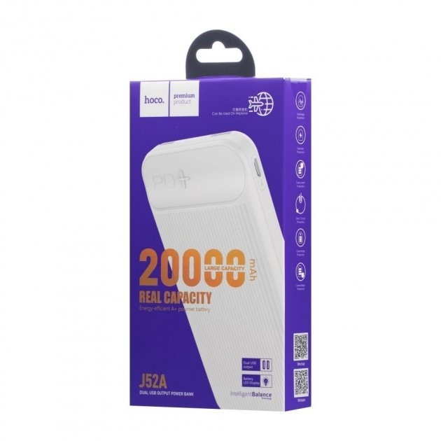 

Внешний Аккумулятор (Power Bank) Hoco, J52A New Joy 20000 mAh (Белый)