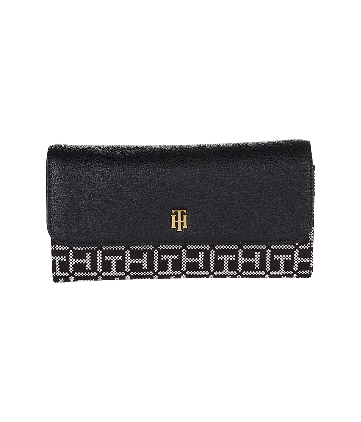 

Кошелек Tommy Hilfiger Parker II Flap Accordion Wallet - Square Monogram Jacquard Black/White, Универсальный