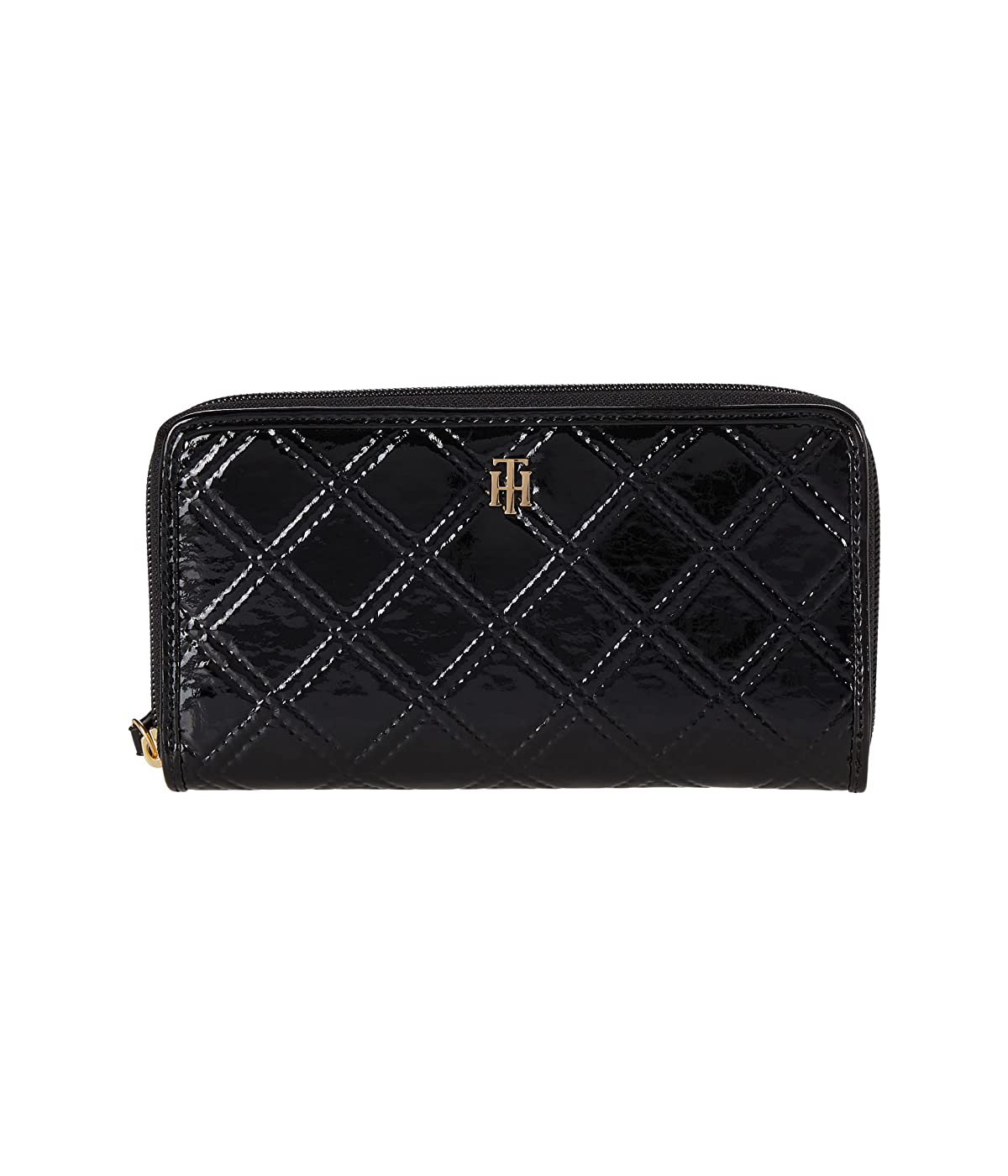 

Кошелек Tommy Hilfiger Boxed Serif Zip Around Wallet Quilted Patent PVC Black, Универсальный