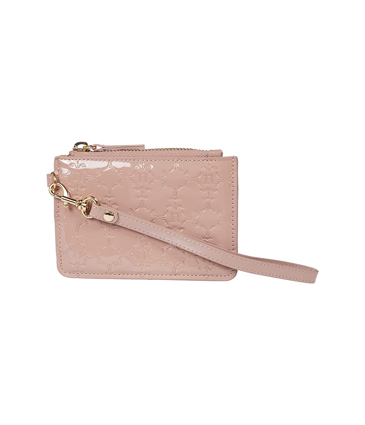 

Кошелек Nanette Lepore Top Zip Card Case Wristlet Strap Mauve Patent, Универсальный