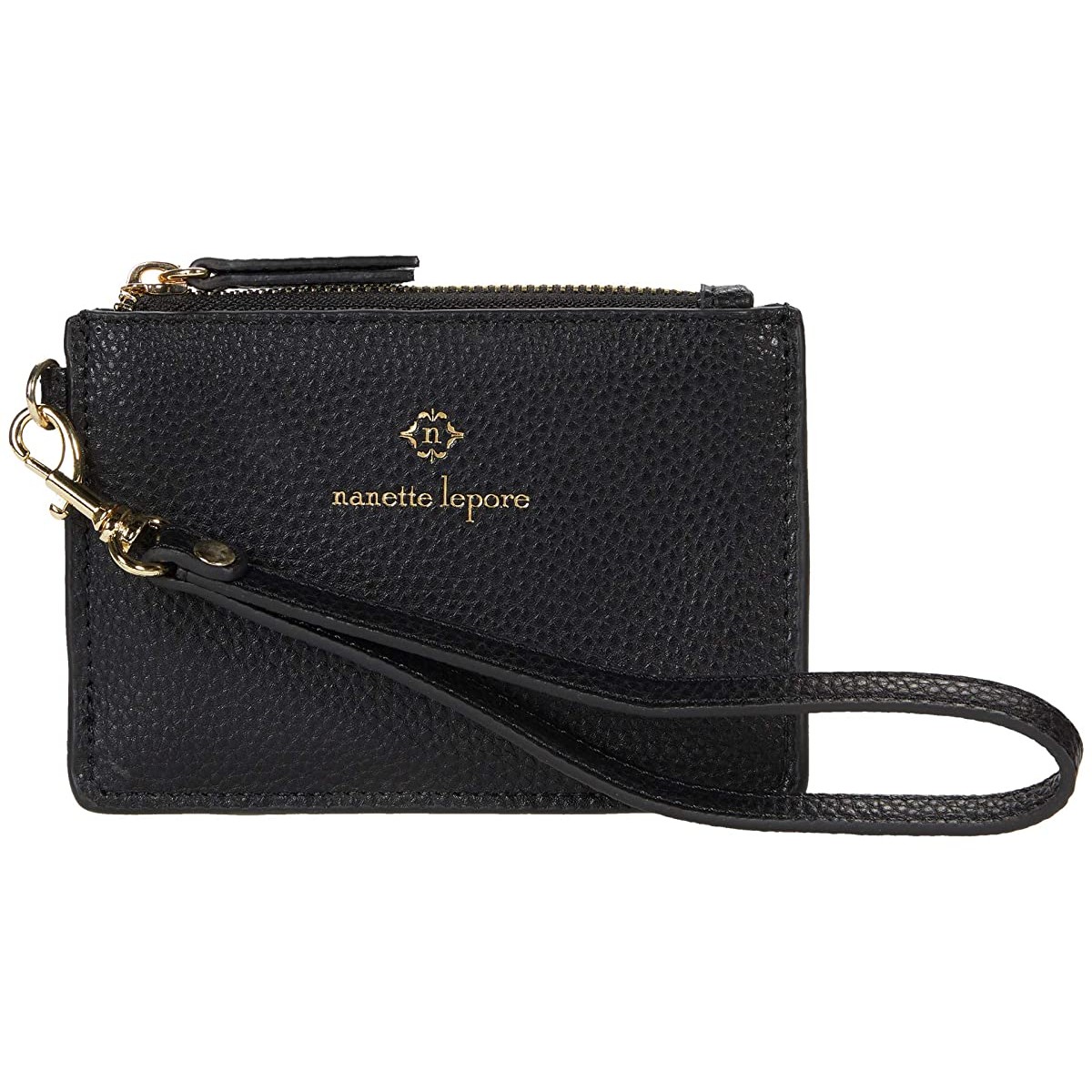 

Кошелек Nanette Lepore Top Zip Card Case Wristlet Strap Black, Универсальный