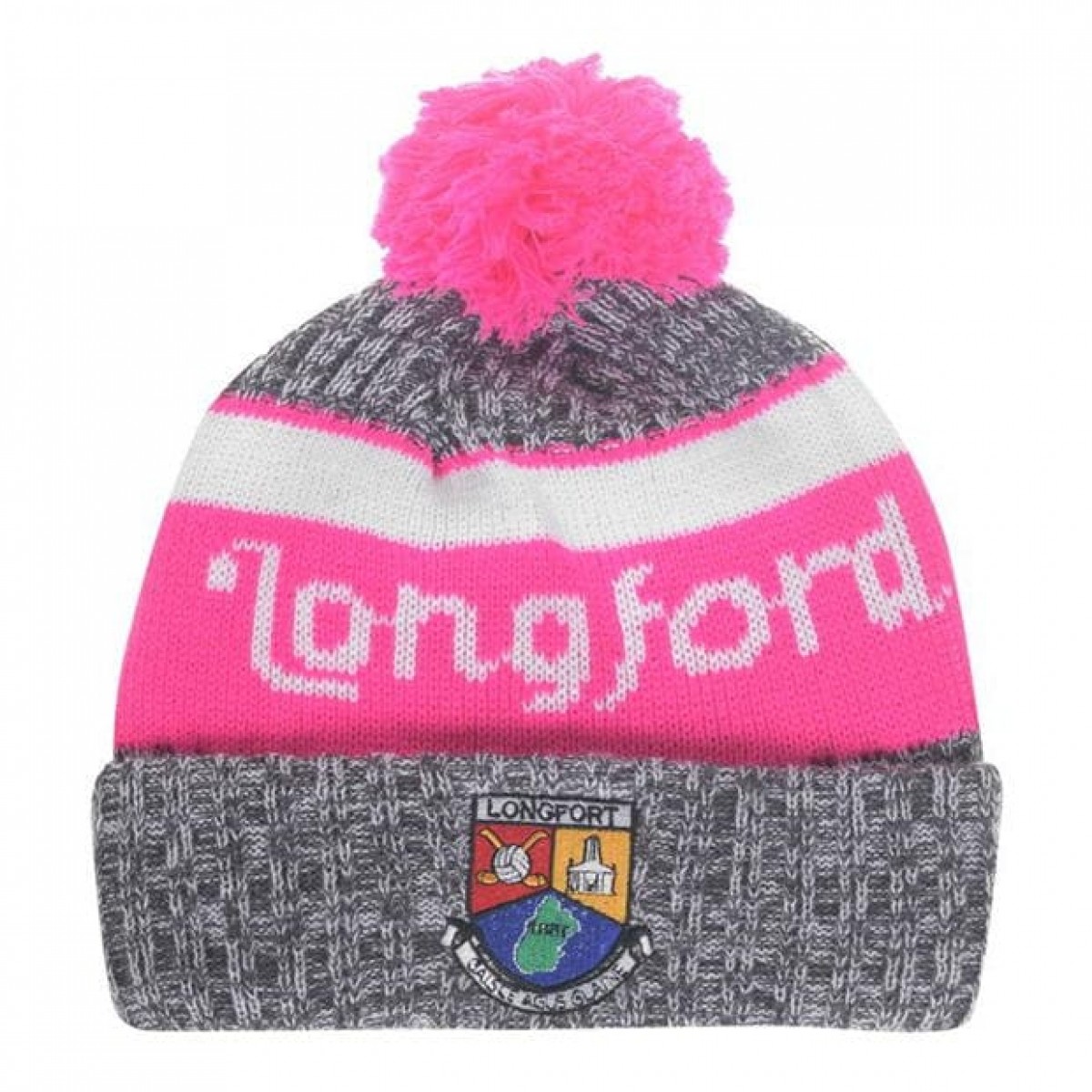 

Головной убор Official GAA Wo Bobble Hat Char/White/Pink, Женский