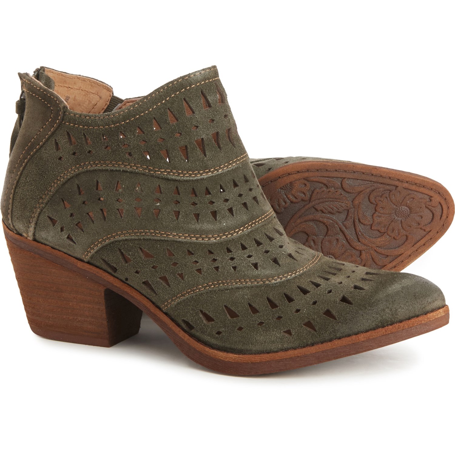 

Ботинки Sofft Westwood II Perforated Ankle Booties - Suede Olive Fatigue, 36.5 (235 мм)