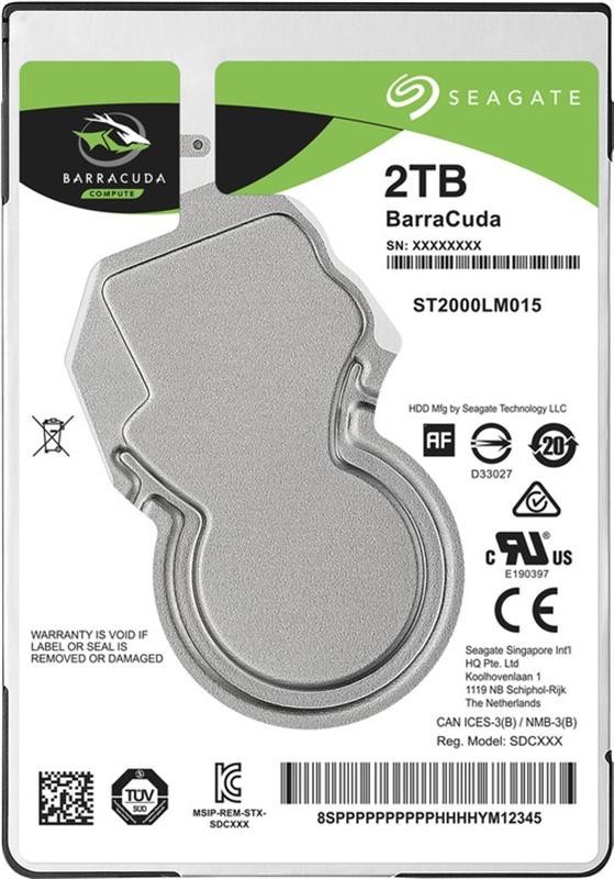 

Жесткий диск HDD 2.5" SATA 2 TB Seagate BarraCuda 5400rpm 128MB (ST2000LM015)