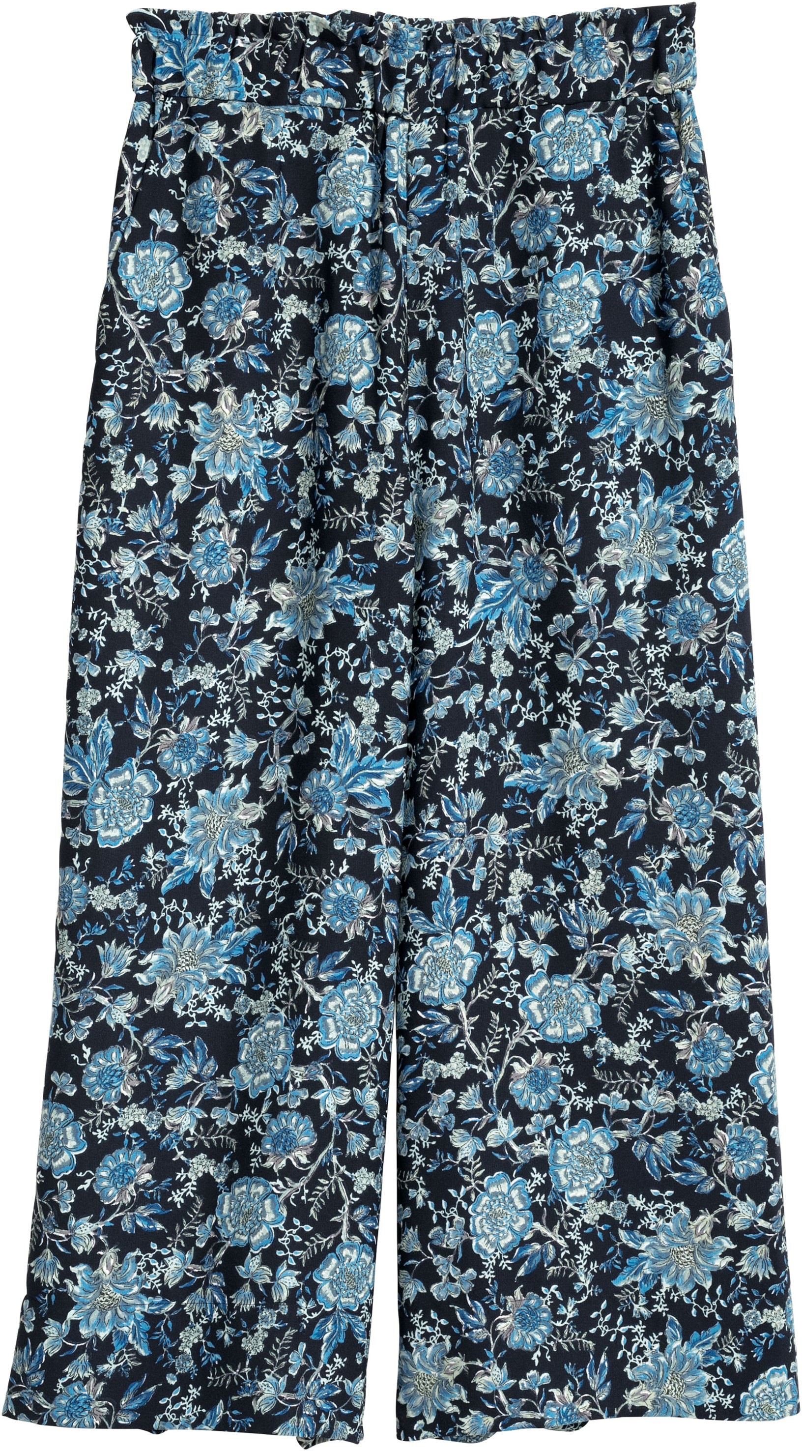 

Брюки H&M  темно синий цветы 6198227, Брюки H&M 36 темно синий цветы 6198227