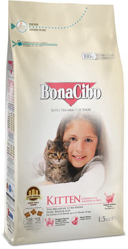 

Сухой корм для котят с мясом курицы, анчоусами и рисом Bonacibo Kitten 1,5 кг BonaCibo BGL-BC-01