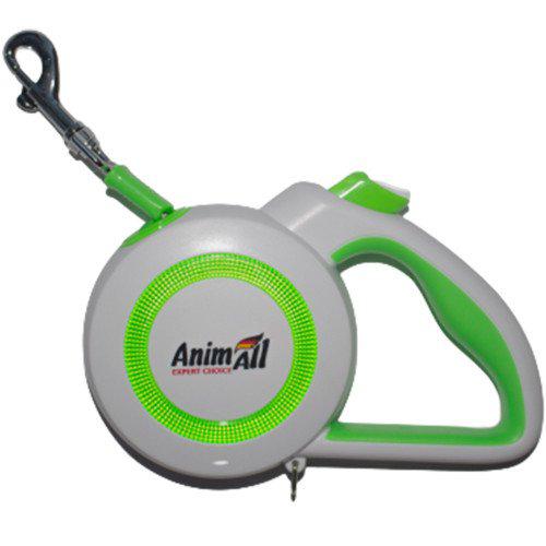 

Поводок-рулетка AnimAll Reflector для собак весом до 25 кг, 5 м, салатово-белая