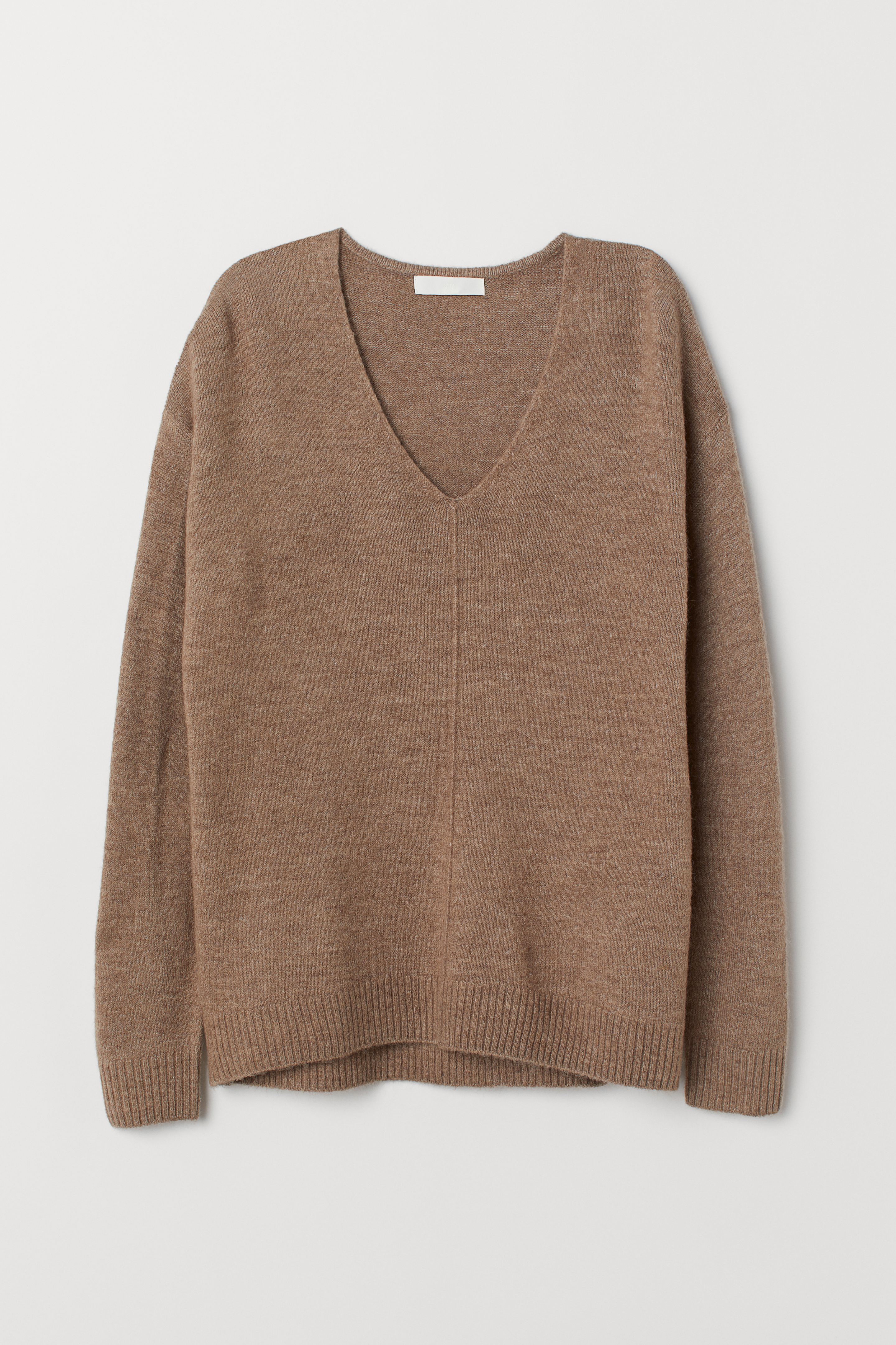 

Пуловер H&M  темно бежевый меланж 69324309, Пуловер H&M XS темно бежевый меланж 69324309