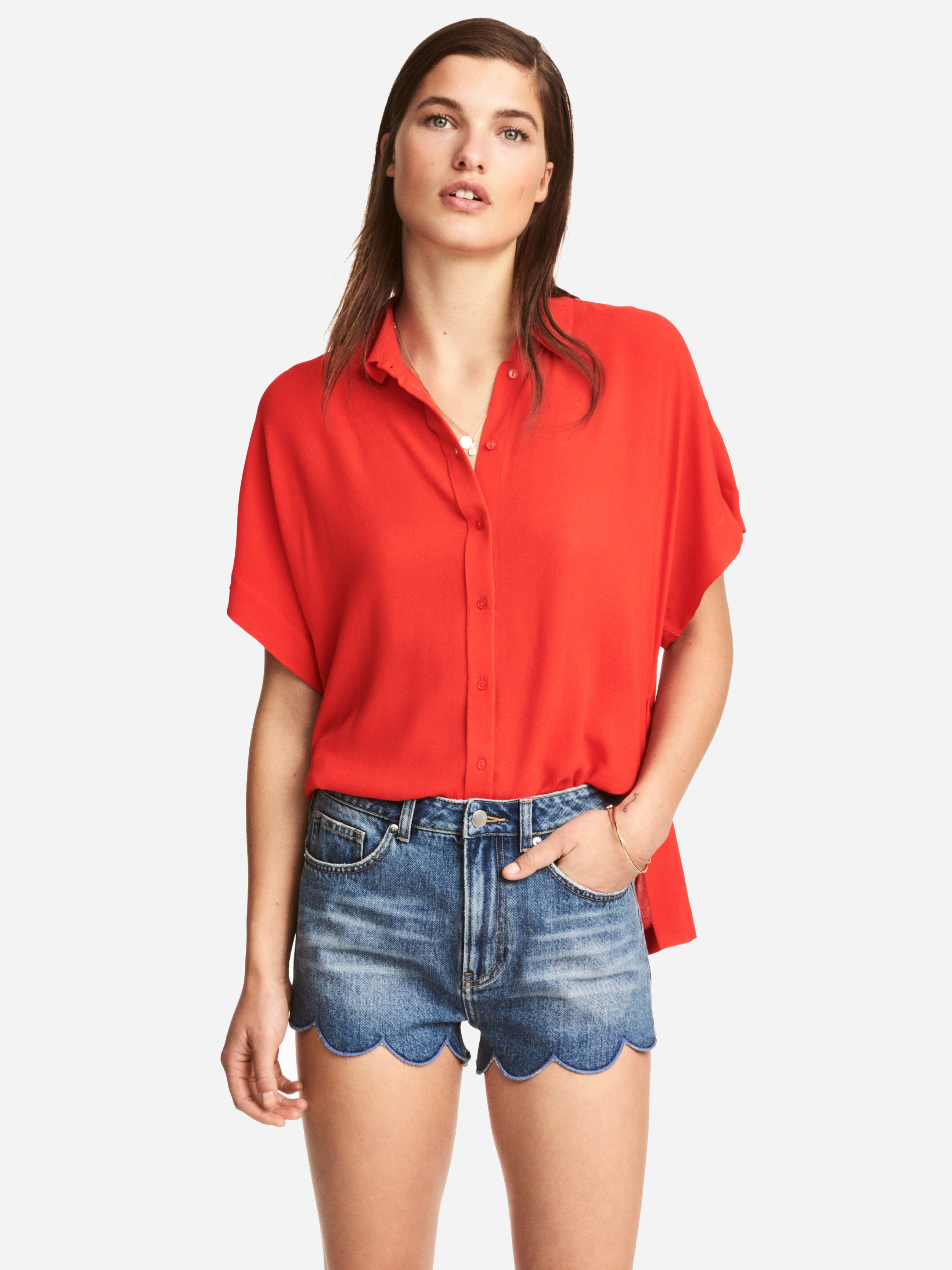 

Рубашка H&M 0530102-01  Красная, Рубашка H&M 0530102-01 36 Красная