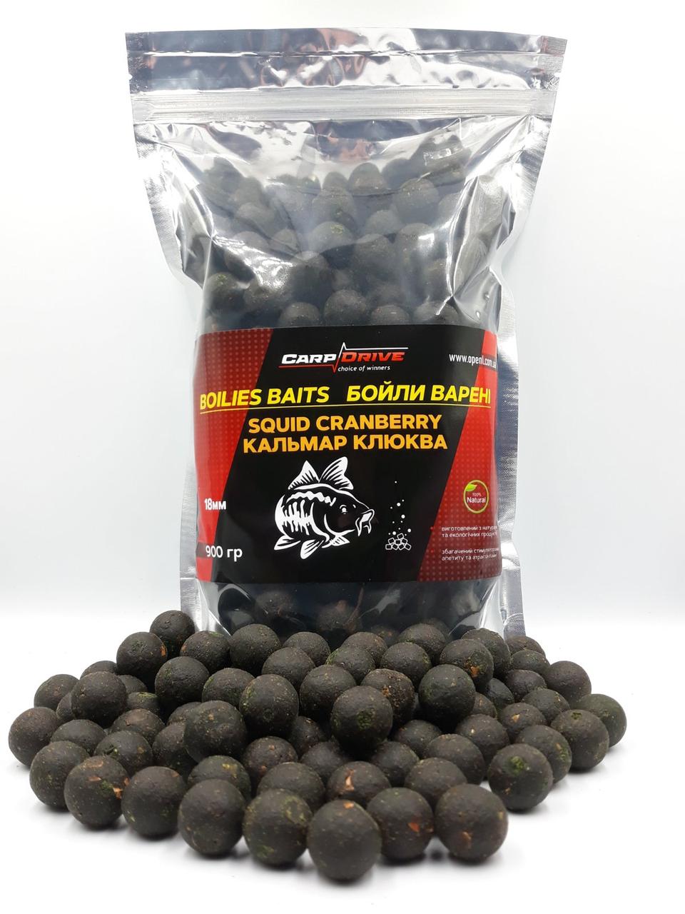 

Бойлы Вареные Кальмар-Клюква (Squid-Cranberry) 18 мм 900 г