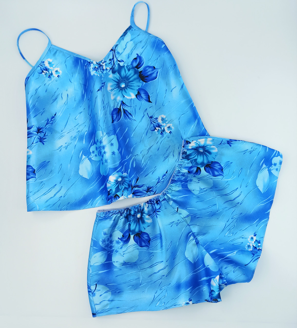 

Комплект для дома и сна NoBrand шортики+майка атлас  (маломерит) в цветы голубой (0212, Комплект для дома и сна NoBrand шортики+майка атлас XL (маломерит) в цветы голубой (0212)