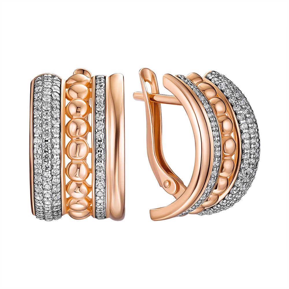 

Серьги из красного золота с фианитами 000151390