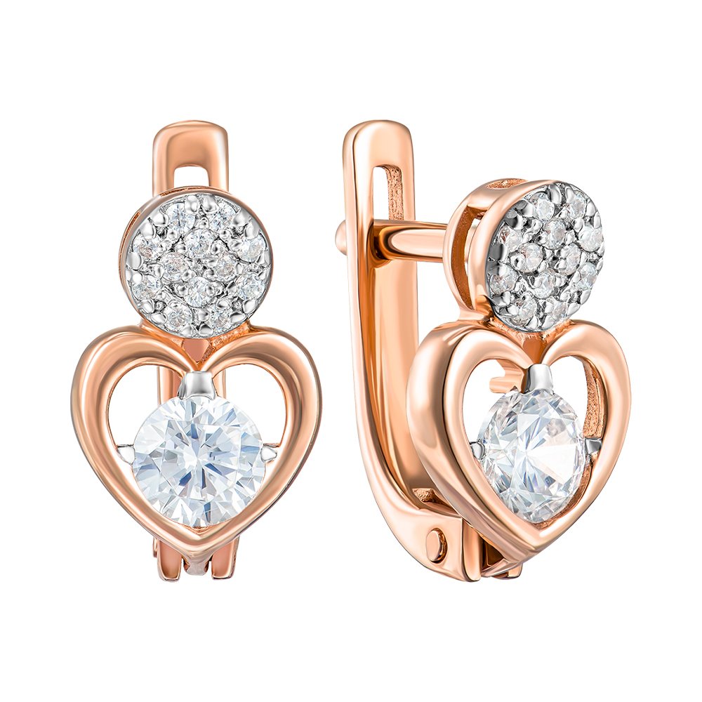 

Серьги из красного золота с фианитами 000122965