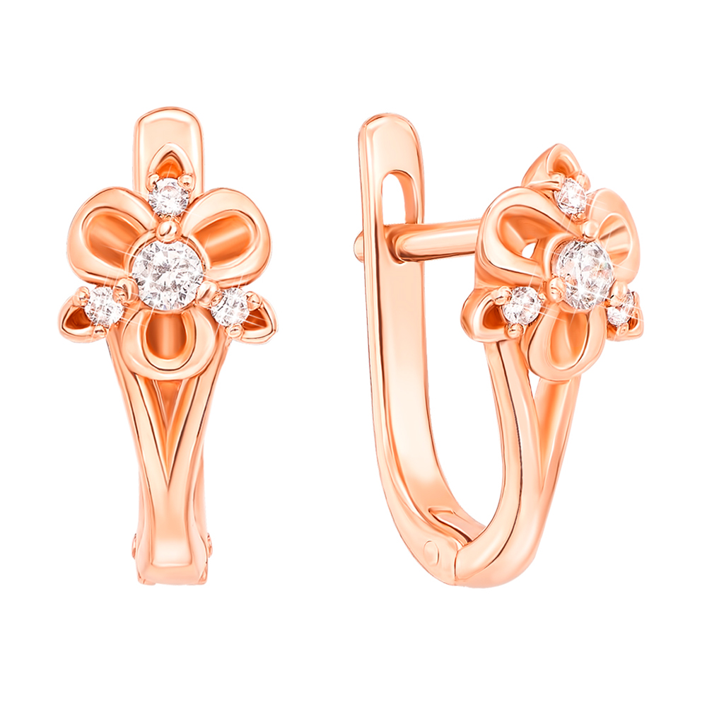 

Серьги из красного золота с фианитами 000130491