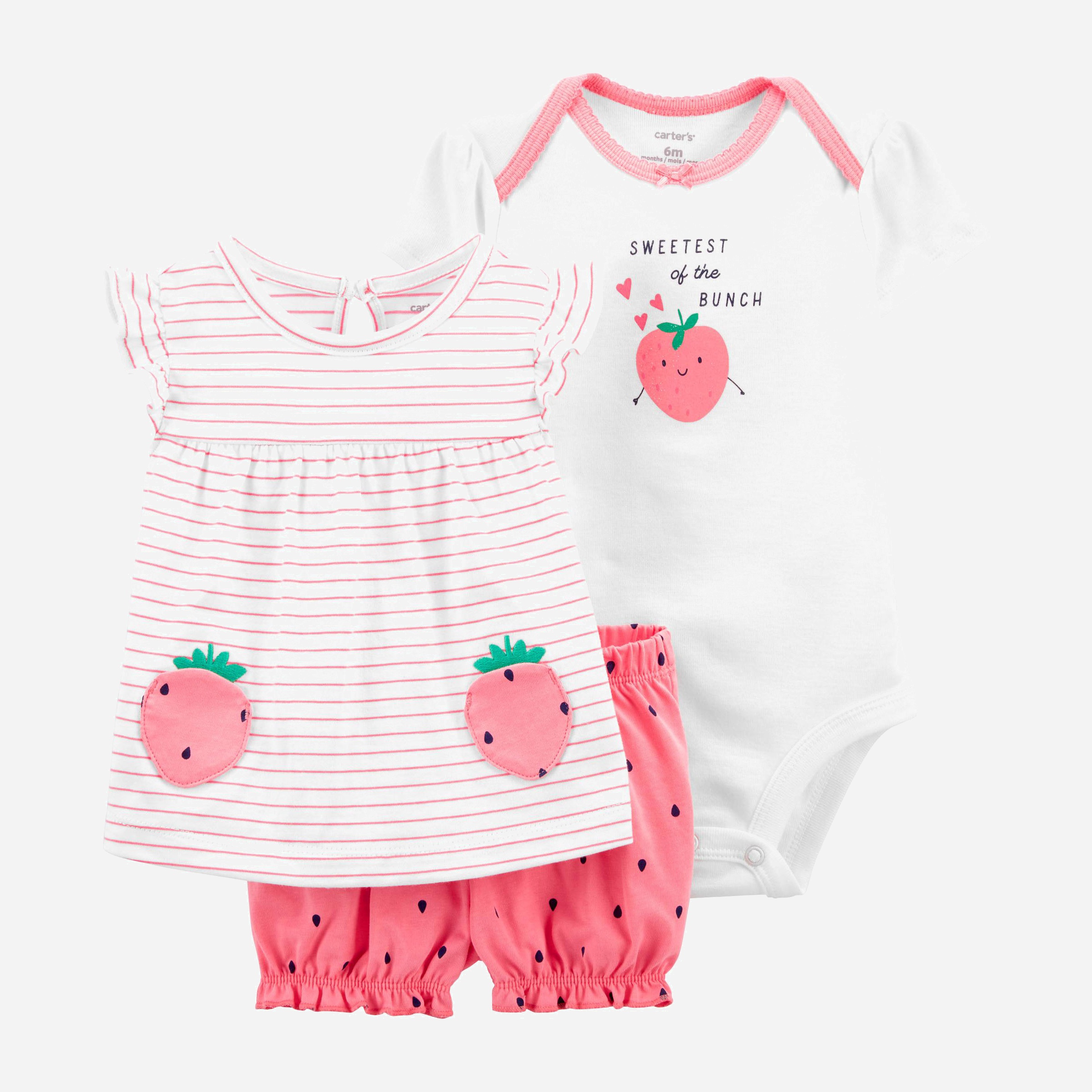 

Комплект (футболка + боди + шорты) Carters 1K443410 69-72 см Multicolor