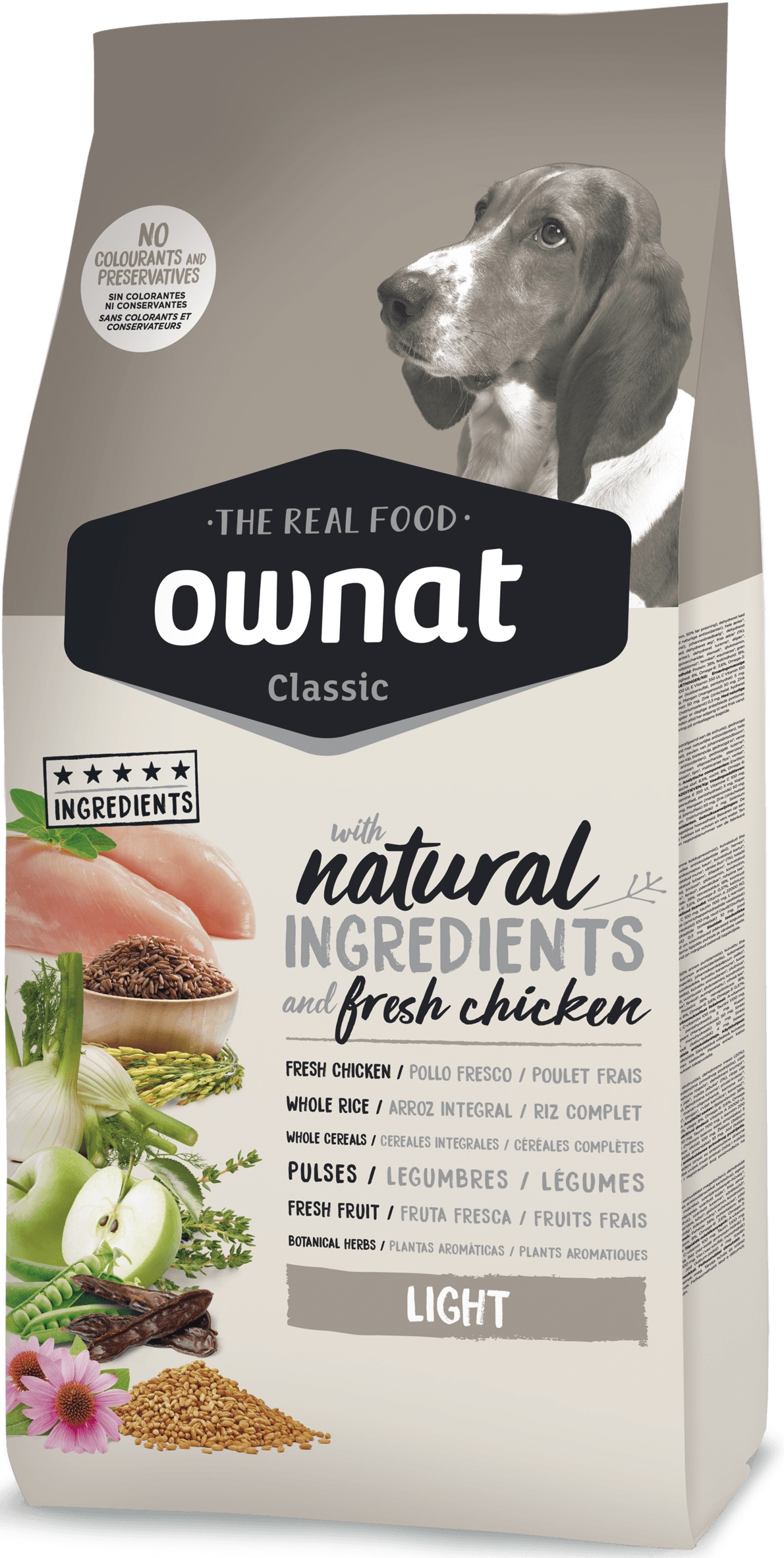 

Сухой корм собак взрослых собак всех пород с избыточным весом с курицей Ownat Classic Light 4 кг BGL-OW-28