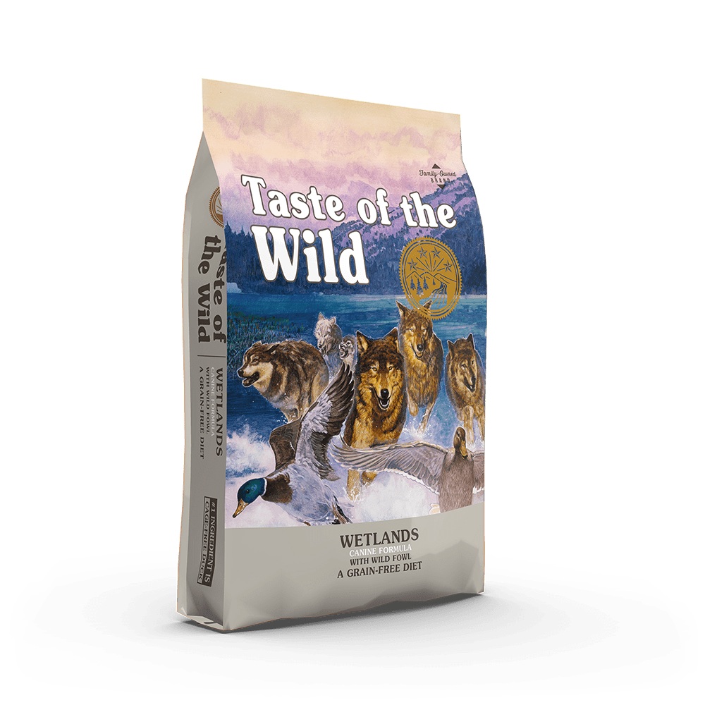

Сухой корм для взрослых собак с уткой и перепелами Wetlands Canine Formula 12.2 кг Taste of the wild BGL-TW-02