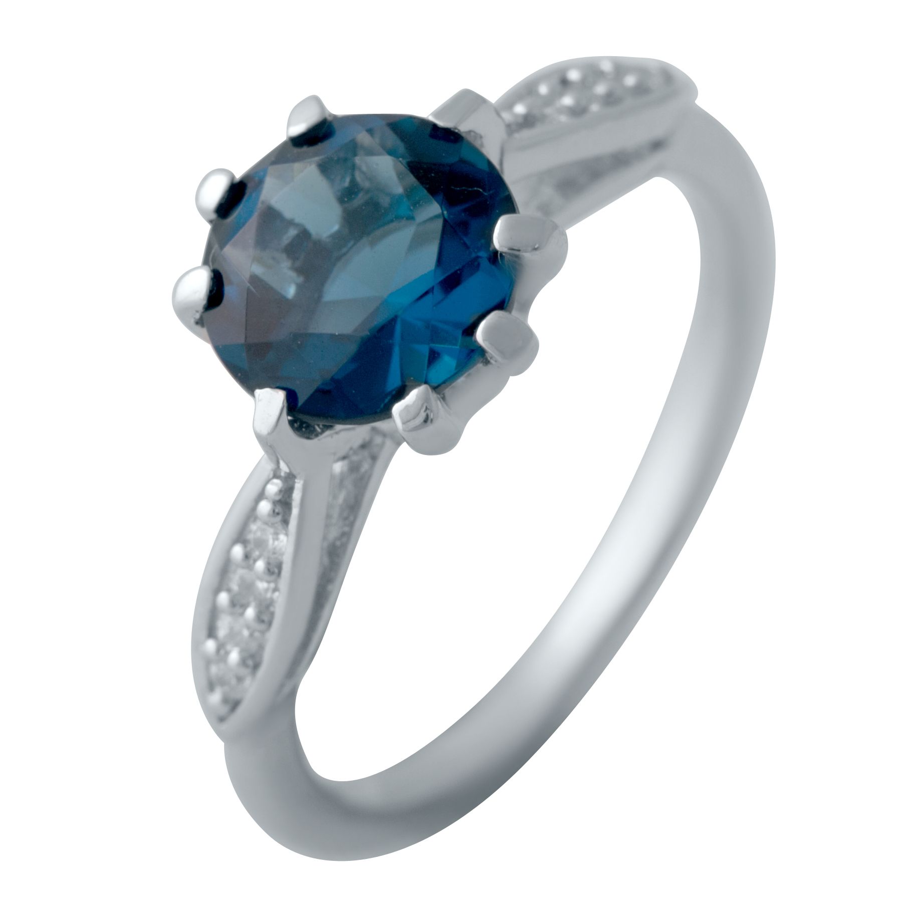 

Серебряное кольцо jill с топазом Лондон Блю 1.575ct 18 размер