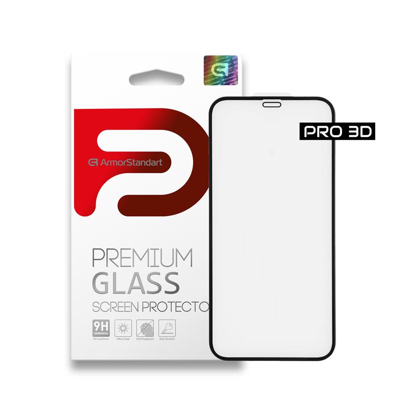 

Защитное стекло Armorstandart Pro для Apple iPhone 12 Pro Max Black, 0.33mm, 3D