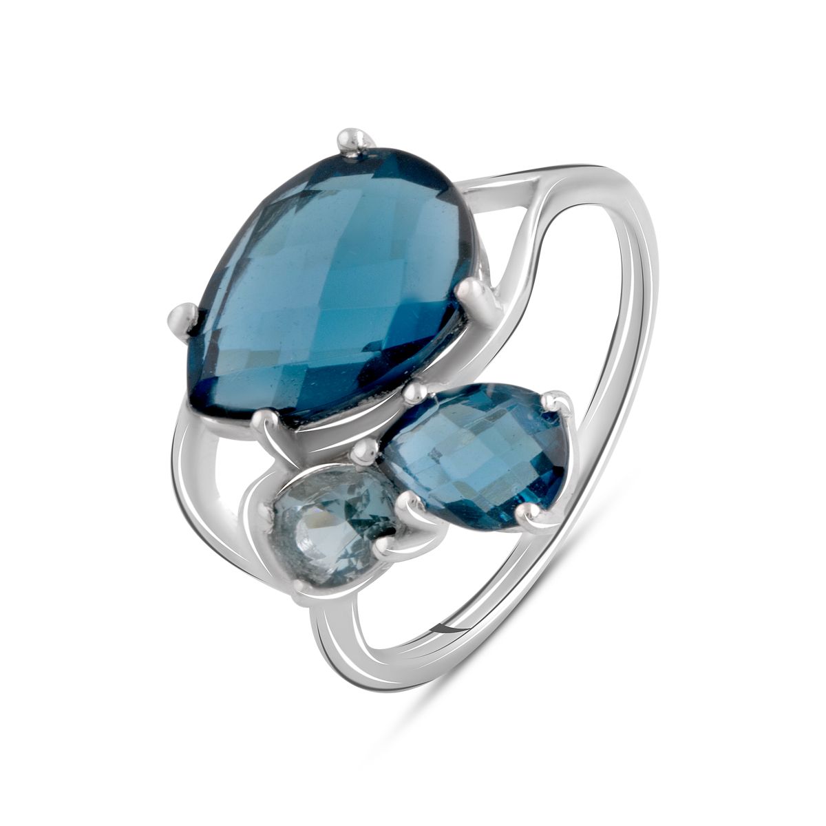 

Серебряное кольцо jill с топазом Лондон Блю 0.308ct 19 размер