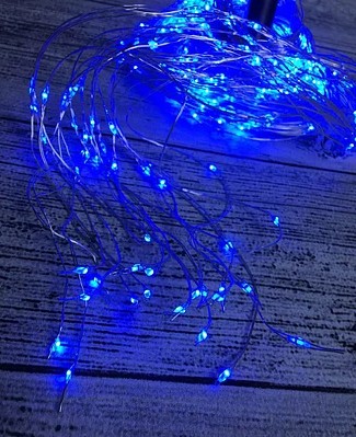 

Гирлянда лучи росы или Конский хвост, 2 м, 200 Led,10 нитей, синяя от 220 В