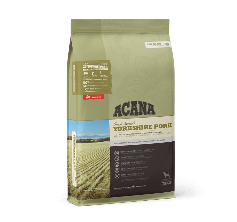 

Сухой корм для собак всех пород и всех стадий жизни Yorkshire Pork 11,4 кг Acana BGL-AC-159