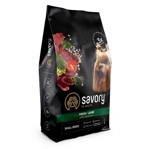 

Сухой корм из свежего мяса ягненка для собак малых пород Savory Fresh Lamb Adult Small Breeds 8 кг Savory BGL-SV-29