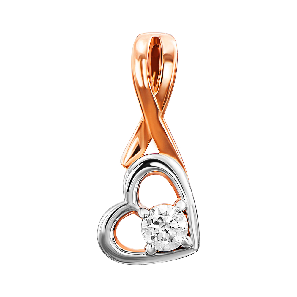 

Золотой кулон в комбинированном цвете с фианитом S Zirconia 000135922