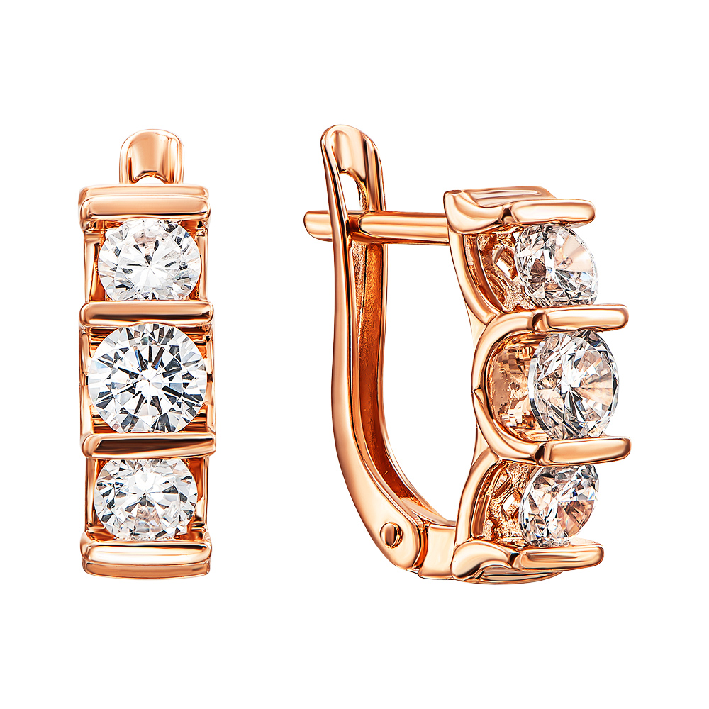 

Серьги из красного золота с фианитами 000135349