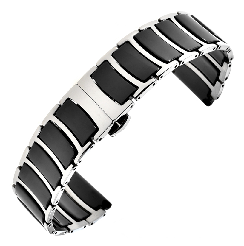 

Браслет для часов Watch Band сталь + керамика 20 мм Черный