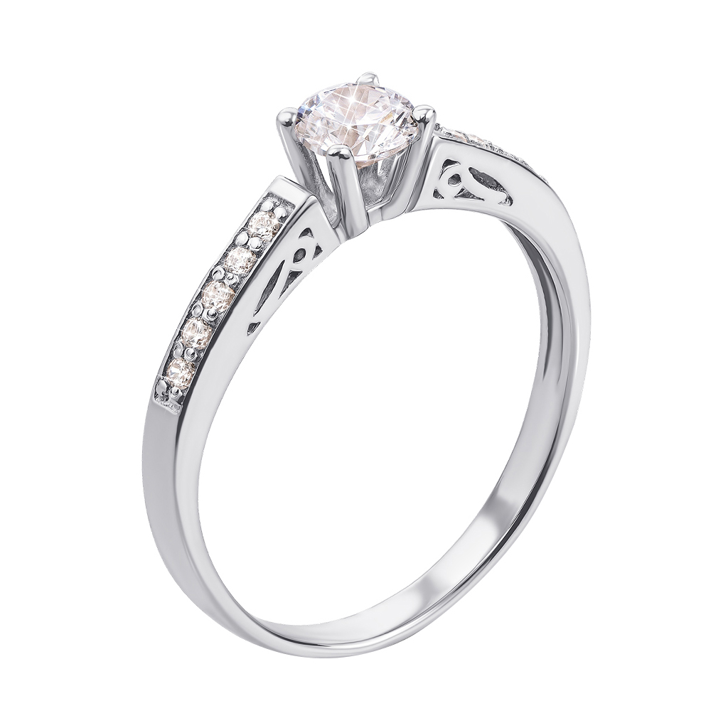 

Золотое кольцо в белом цвете с фианитом S Zirconia 000095115 17 размера