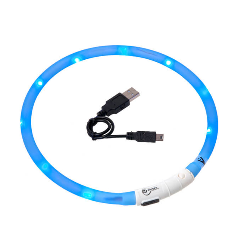 

Светящийся ошейник для собак Visio Light Led синий 70 см Flamingo BGL-KF-700