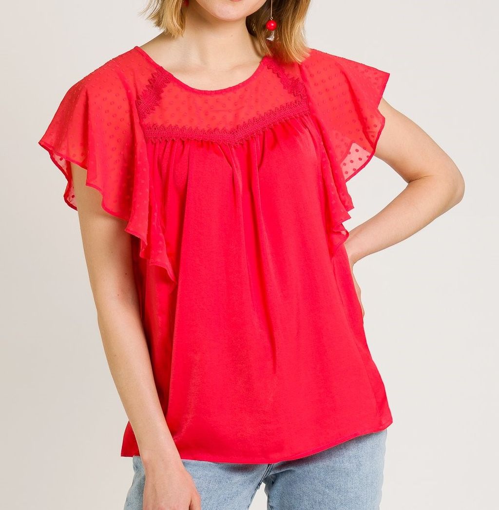 

Блуза Naf Naf  Красный MENC42, Блуза Naf Naf 36 Красный MENC42