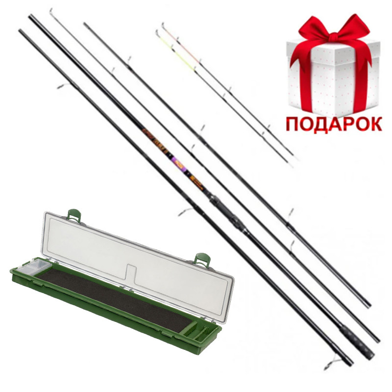 

Удилище фидерное 2в1 Brain Apex Double 3.90m 4,0lbs/max 180g + Подарок