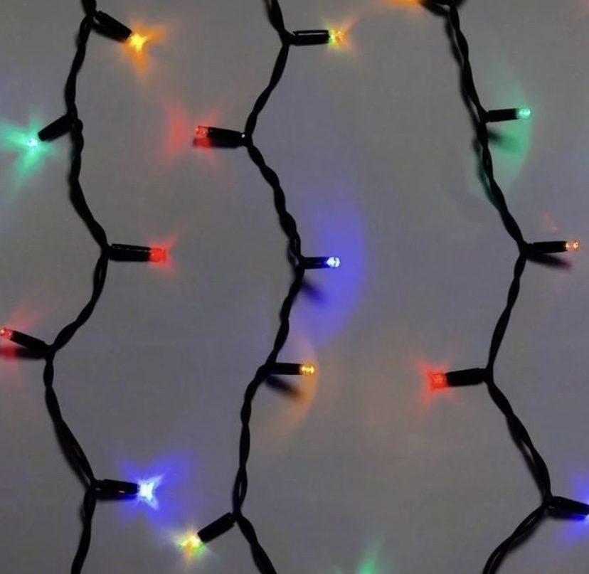

Наружная новогодняя гирлянда Бахрома 120 Led цвет мультиколор 5 м на черном кабеле