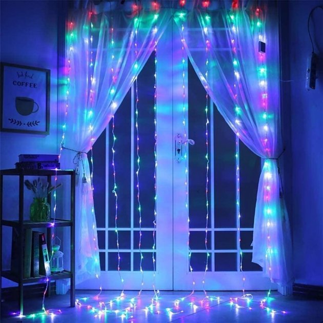 

Гирлянда светодиодная Водопад TOPA 3х3 м 400 Led Мультиколор
