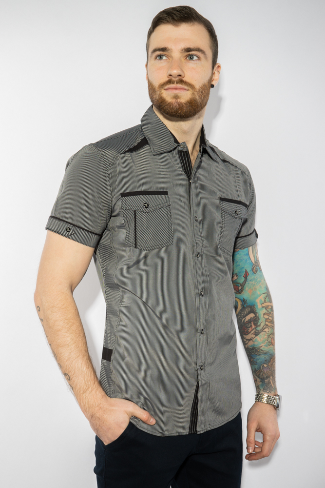 

Рубашка в мелкую полоску 199P3229 (Серо-черный) ToS  Размер цвет Серо-черный, Рубашка в мелкую полоску 199P3229 (Серо-черный) ToS M Размер цвет Серо-черный