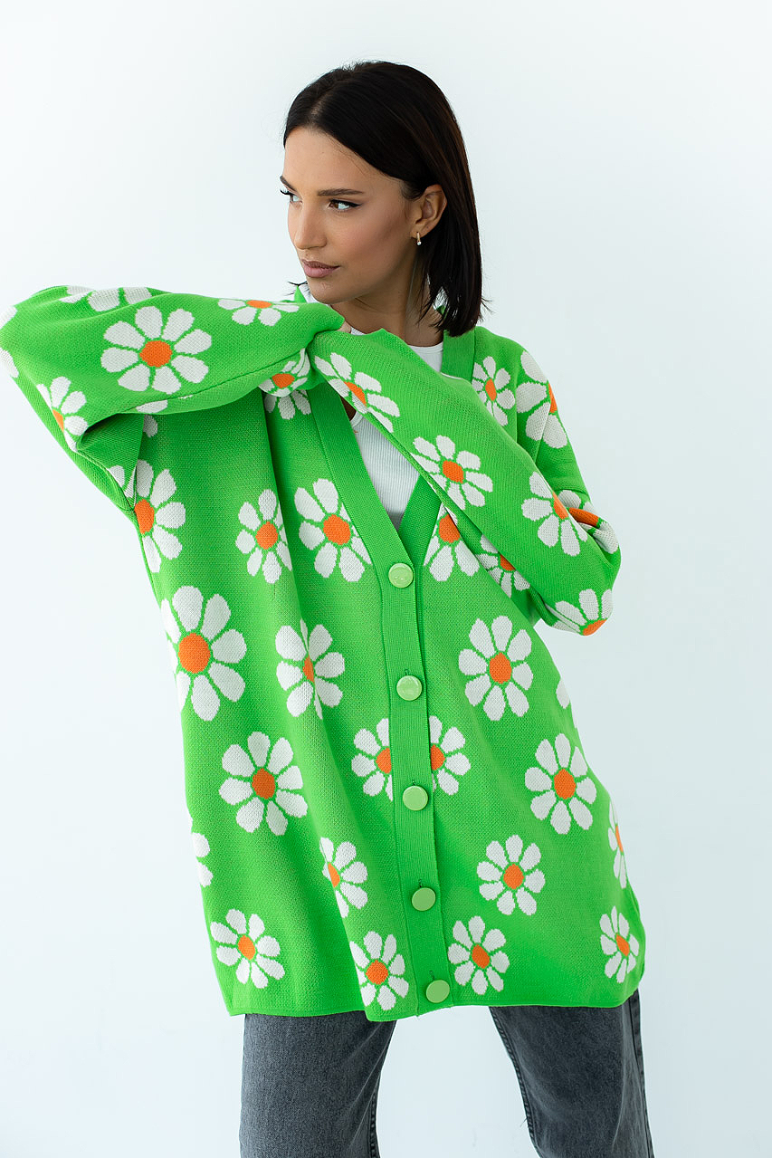 

Кардиган оверсайз украшенный крупными цветами G&M LX-10249032  Размер цвет Салатовый, Кардиган оверсайз украшенный крупными цветами G&M LX-10249032 S Размер цвет Салатовый